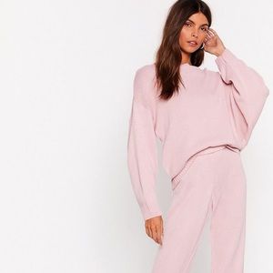 Nasty gal pink knit matching set
